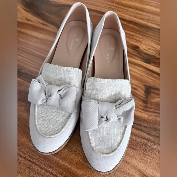 Bandolino Women’s Lindio Bow Slip-On Tailored Loafers 8.5 M Shoes Neutral Beige - Picture 4 of 12